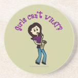 Light Female Saxophone Player Coaster