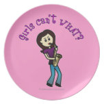 Light Female Saxophone Player Dinner Plate