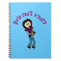 Light Female Saxophone Player Spiral Note Book
