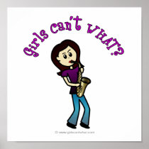 Light Female Saxophone Player posters