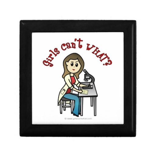 Light Female Scientist Keepsake Boxes