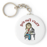 Light Female Scientist Keychain