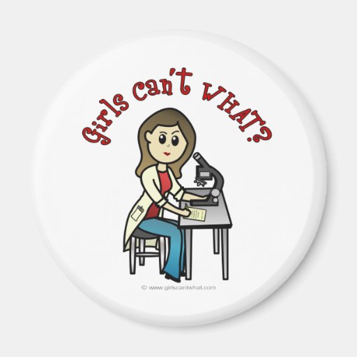 Light Female Scientist Magnets