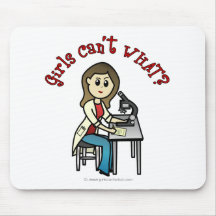 Light Female Scientist Mousepads