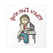 Light Female Scientist Notepad
