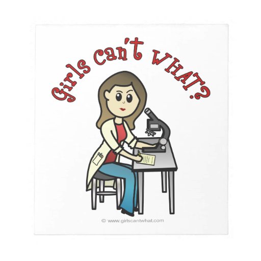 Light Female Scientist Notepad