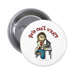 Light Female Scientist Pinback Buttons