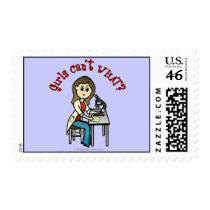 Light Female Scientist Postage Stamps