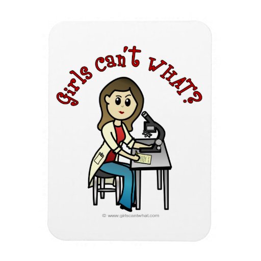 Light Female Scientist Rectangular Magnet