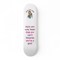 Light Female Scientist skateboards
