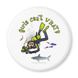 Light Female Scuba Diver Fridge Magnets