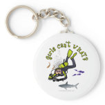 Light Female Scuba Diver Keychains