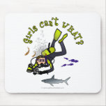 Light Female Scuba Diver Mouse Pad