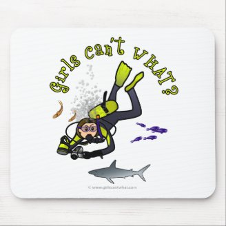 Light Female Scuba Diver Mouse Pad