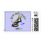 Light Female Scuba Diver Postage Stamp
