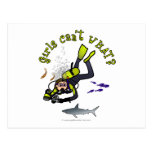 Light Female Scuba Diver Postcards