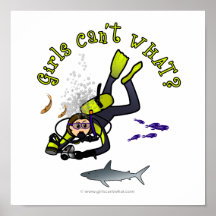 Light Female Scuba Diver Poster