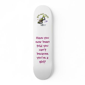 Light Female Scuba Diver Skate Deck