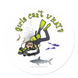 Light Female Scuba Diver Sticker