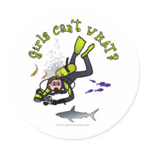 Light Female Scuba Diver stickers