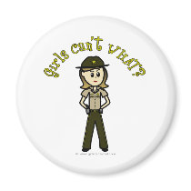 Light Female Sheriff in Brown Uniform magnets