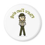 Light Female Sheriff in Brown Uniform Fridge Magnet