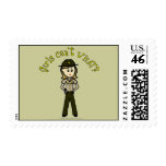 Light Female Sheriff in Brown Uniform Postage Stamps