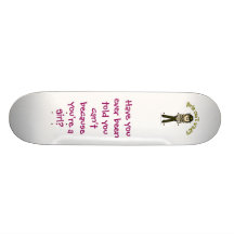 Light Female Sheriff in Brown Uniform Skate Board Deck