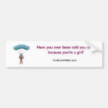 Light Female Sky Diver Bumper Stickers