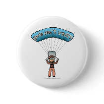 Light Female Sky Diver Pinback Buttons