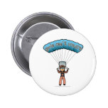 Light Female Sky Diver Pinback Buttons