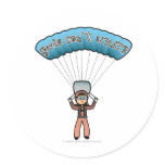 Light Female Sky Diver Round Sticker