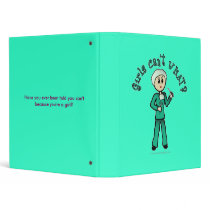 Light Female Surgeon in Green Scrubs binders