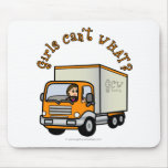Light Female Truck Driver Mousepads