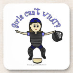 Light Female Umpire Beverage Coaster