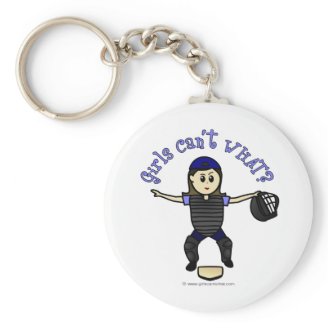 Light Female Umpire Keychain