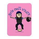 Light Female Umpire Rectangle Magnets