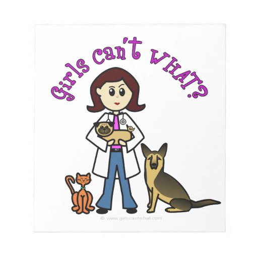 Light Female Veterinarian Memo Notepad
