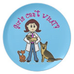 Light Female Veterinarian Party Plate