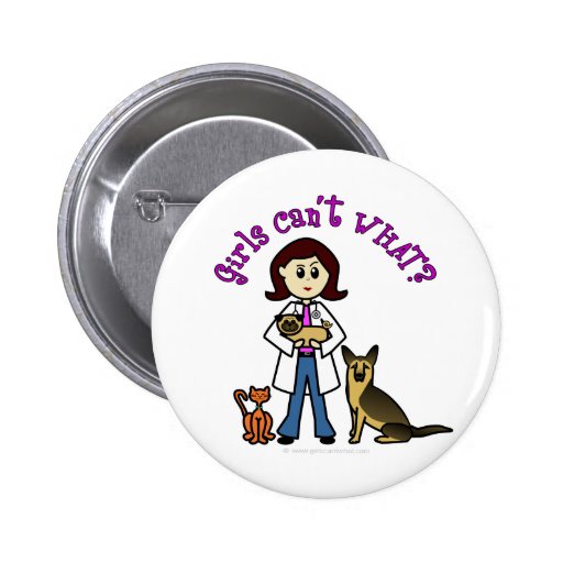 Light Female Veterinarian Pinback Buttons