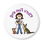 Light Female Veterinarian Refrigerator Magnets