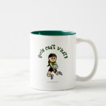 Light Female Volleyball Player in Green Uniform Coffee Mug