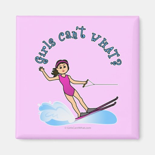 Light Female Water Skier Refrigerator Magnets