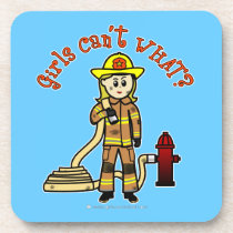 Light Firefighter Girl Coasters