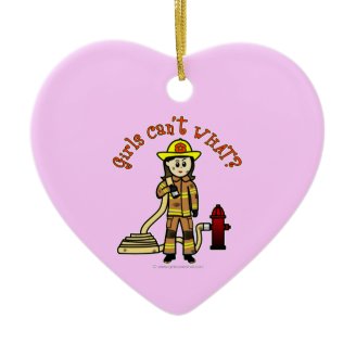 Light Firefighter Girl Christmas Tree Ornaments