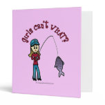 Light Fishing Girl 3 Ring Binders