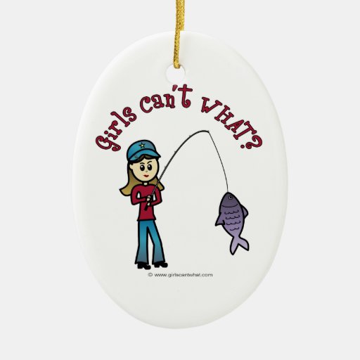 Light Fishing Girl Christmas Ornaments