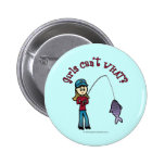 Light Fishing Girl Pinback Button