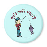 Light Fishing Girl Refrigerator Magnets