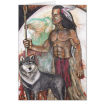 Light Foot & Wolf Moon - Native American Indian Ca cards